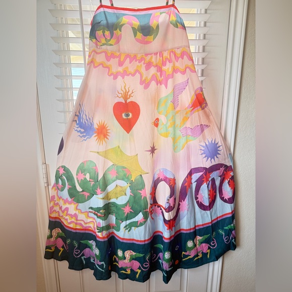 Women Spaghetti Strap colorful Maxi Dress A Line Swing L - Picture 8 of 13